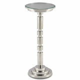 Shiny Nickel Clear Para Silver Drinks Table Side Tables LOOMLAN By Currey & Co