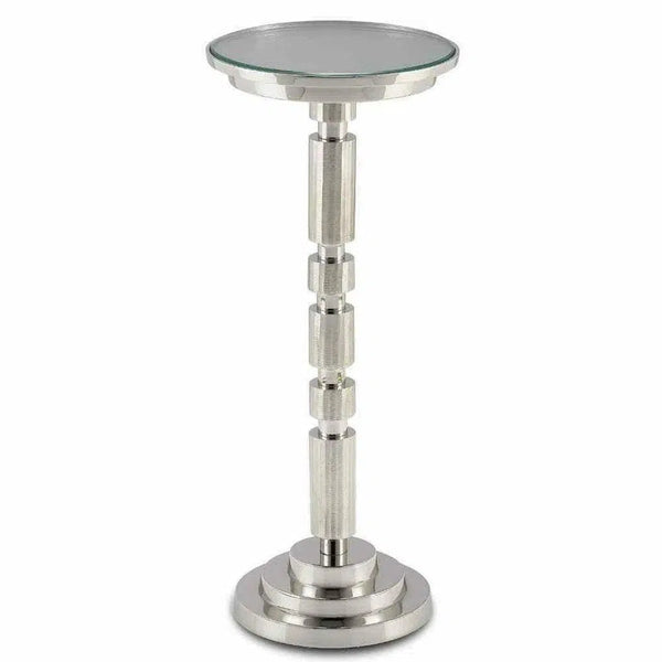 Shiny Nickel Clear Para Silver Drinks Table