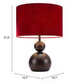 Shobu Table Lamp Red-Floor Lamps-Zuo Modern-LOOMLAN