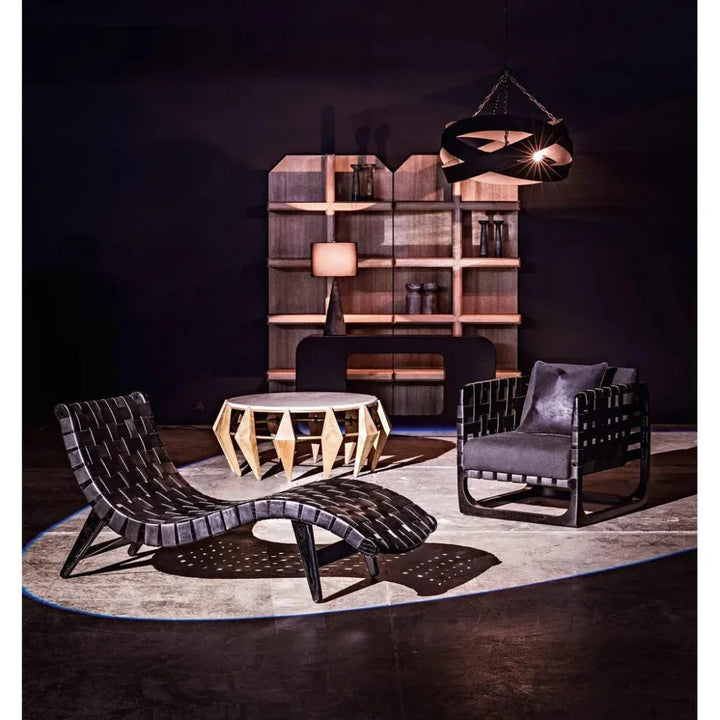 Shylock Black Steel Geometric Console Table - LOOMLAN - Noir - Console Tables