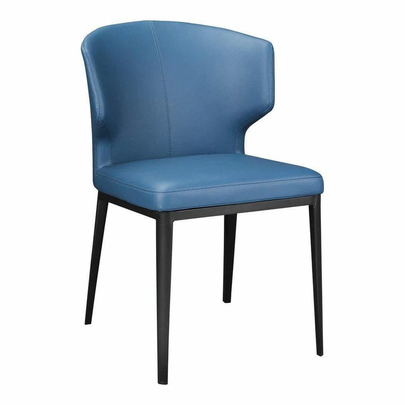Side Chair Steel Blue (Set Of 2) Blue Contemporary Dining Chairs LOOMLAN By Moe's Home