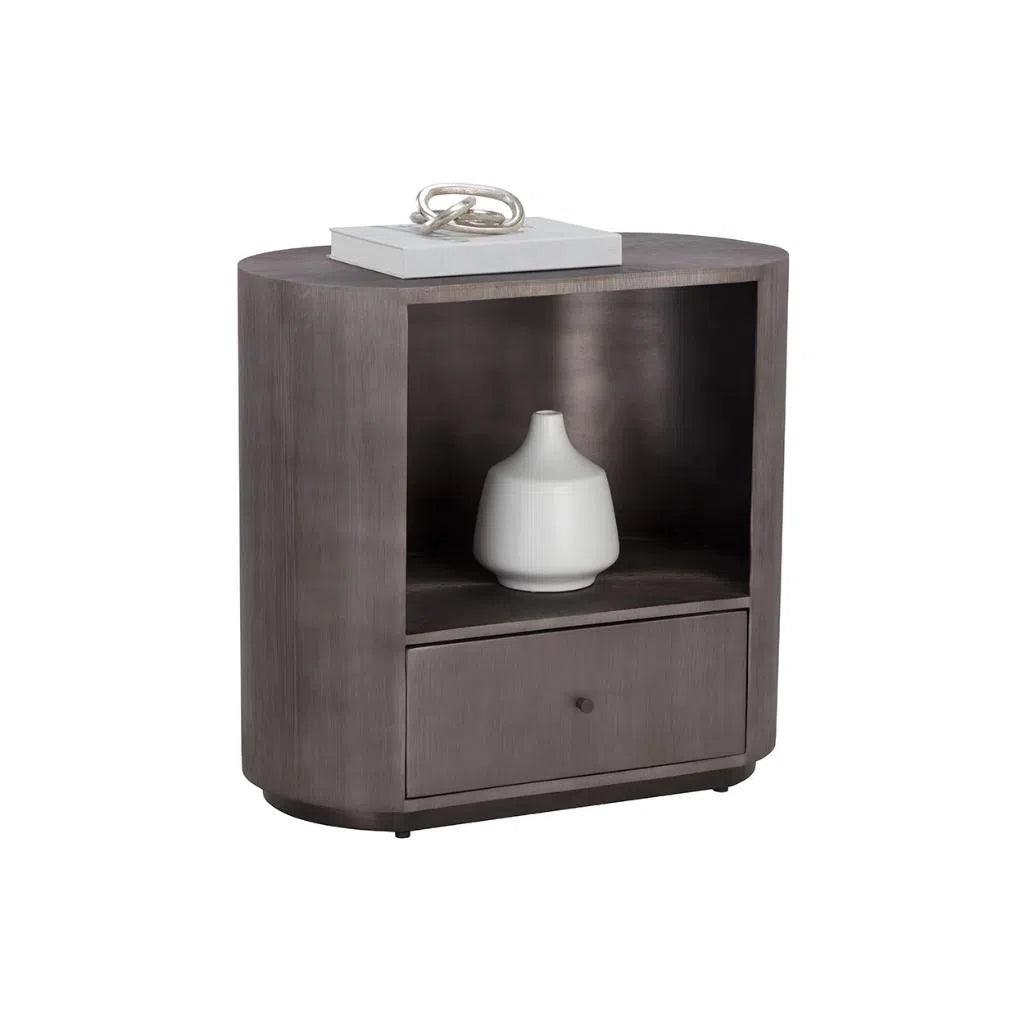 Siena Hand Etched Metal Modern Nightstand