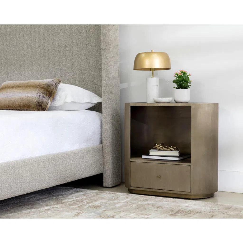 Siena Hand Etched Metal Modern Nightstand