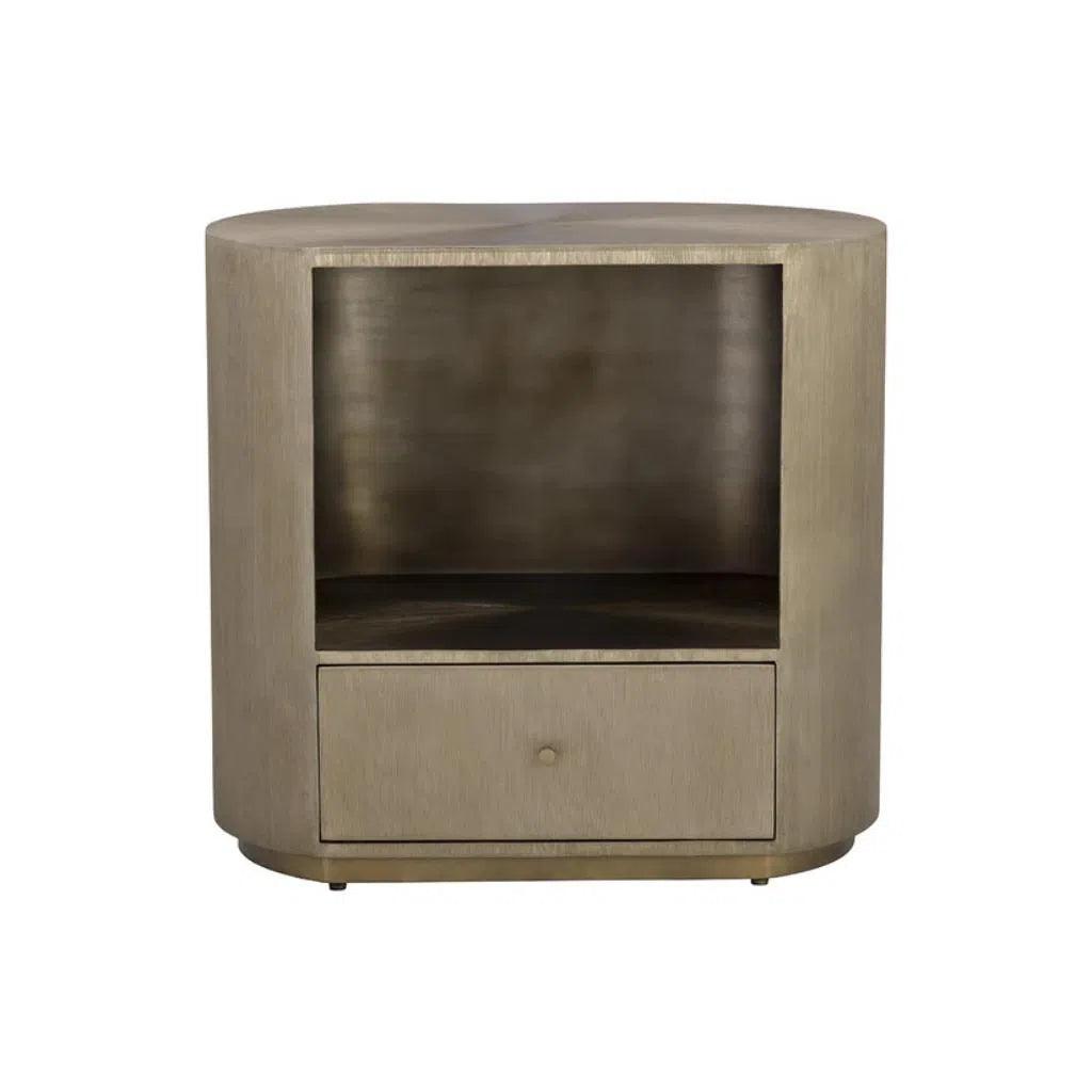 Siena Hand Etched Metal Modern Nightstand