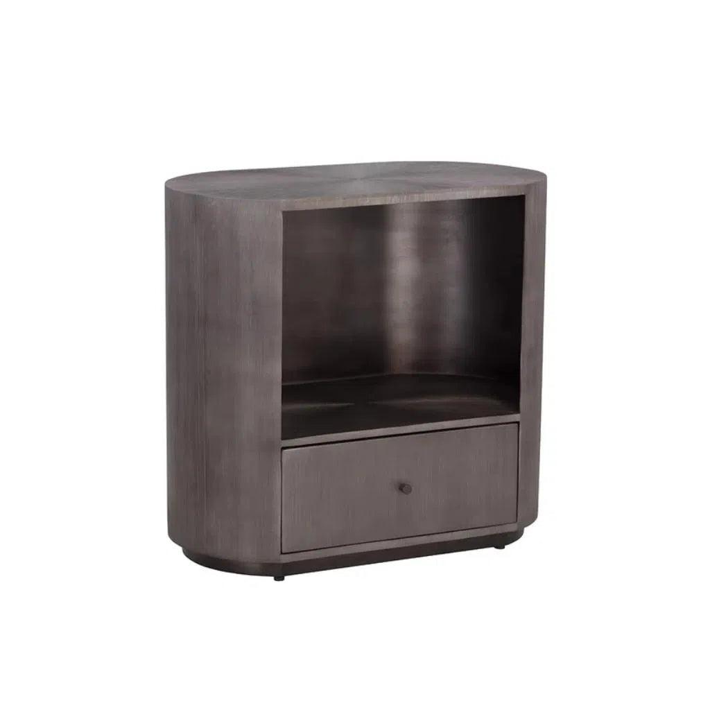 Siena Hand Etched Metal Modern Nightstand