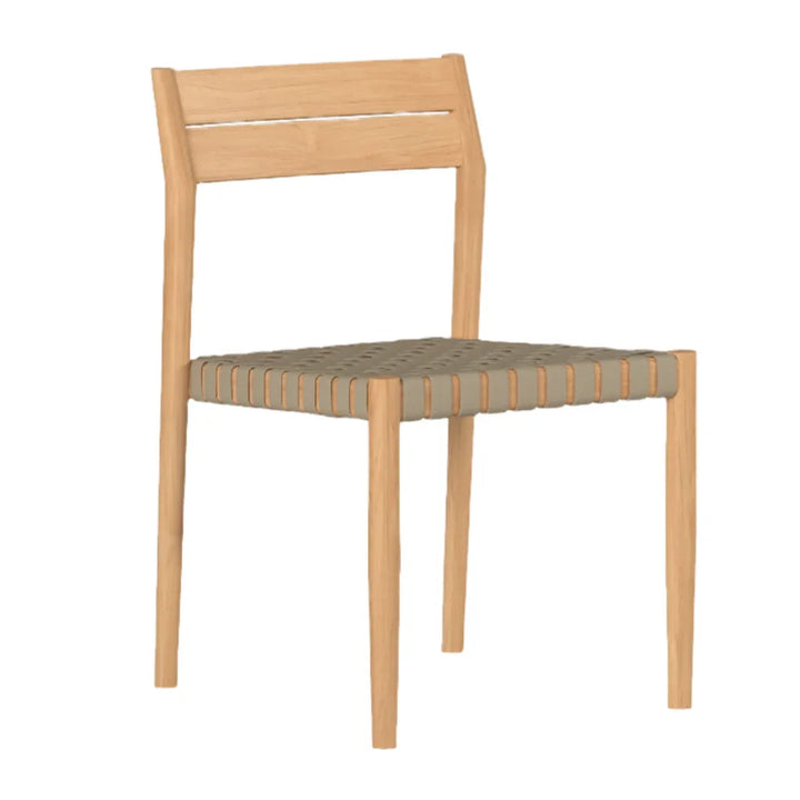 Siena Teak Woven Stackable Patio Armchair 4PC-Outdoor Accent Chairs-HiTeak-Armless-LOOMLAN