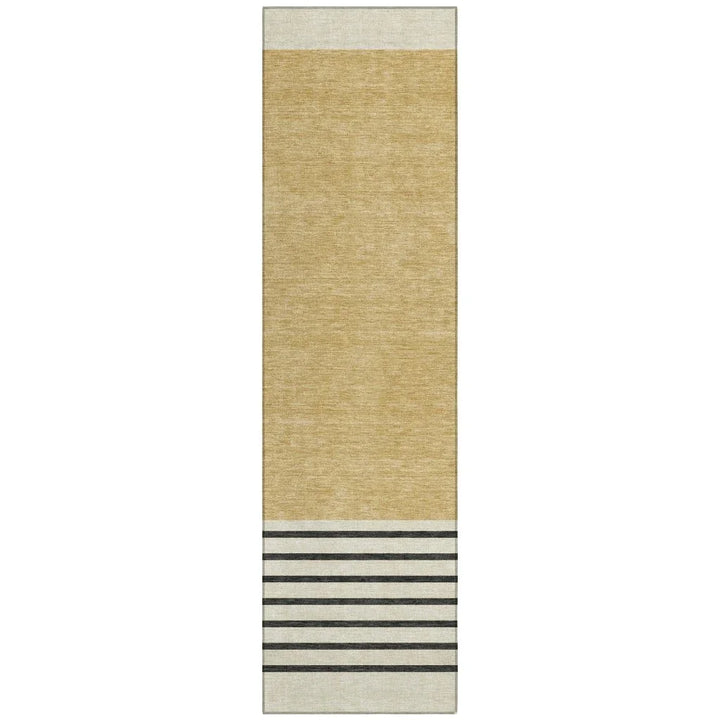 Sienna Gold Washable Indoor-Outdoor Rug-Outdoor Rugs-LOOMLAN Rugs-2'3" x 7'6"-LOOMLAN
