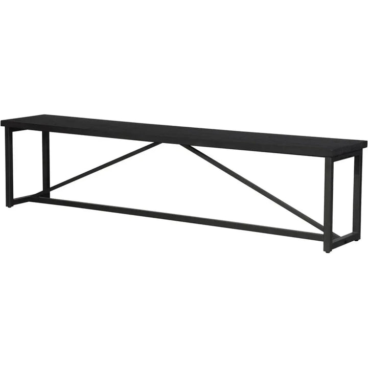 Sierra Wood and Steel Black Bench - LOOMLAN - Moe's Home - Bedroom Benches