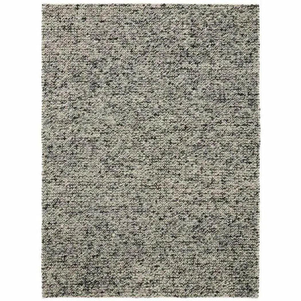 Sigri Charcoal Grey Solid Handmade Wool Rug