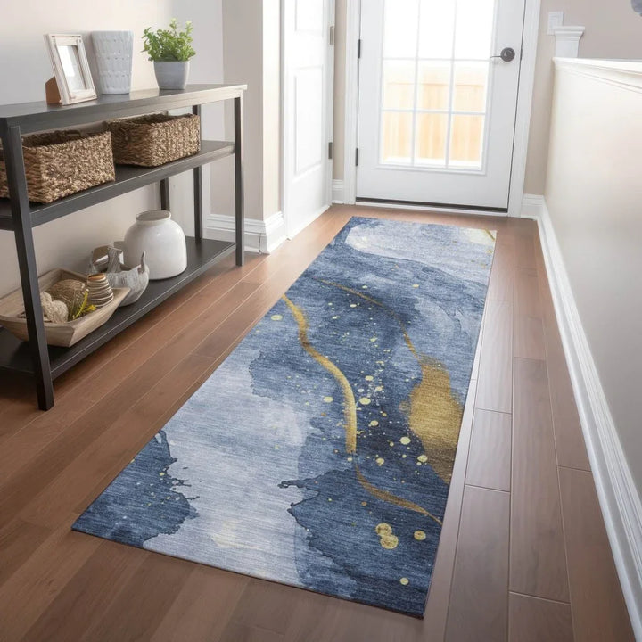Silavie Blue Washable Indoor - Outdoor Rug - LOOMLAN - LOOMLAN Rugs - Outdoor Rugs