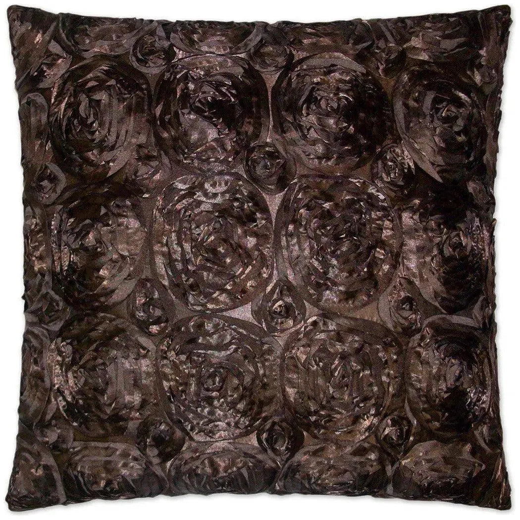 Silk Roses Black Throw Pillow With Insert