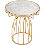 Silo Side Table Mirror & Gold