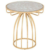 Silo Side Table Mirror & Gold