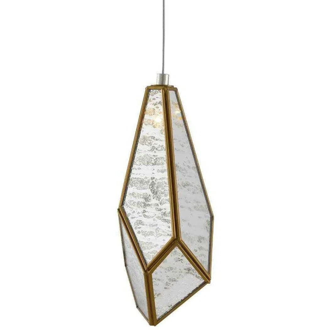 Silver Antique Brass Glace 1-Light Multi-Drop Pendant