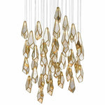 Silver Antique Brass Glace 36-Light Multi-Drop Pendant