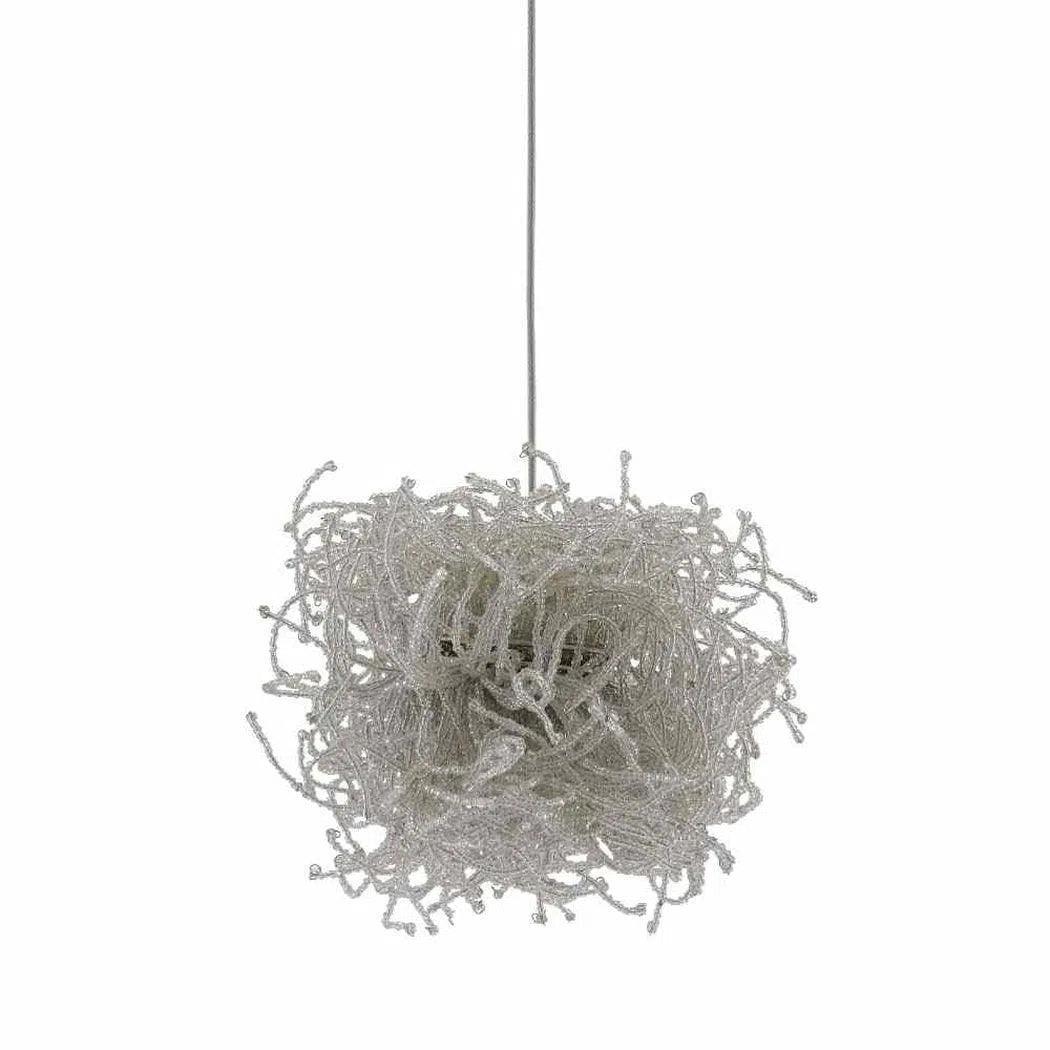 Silver Clear Birds Nest 1-Light Multi-Drop Pendant