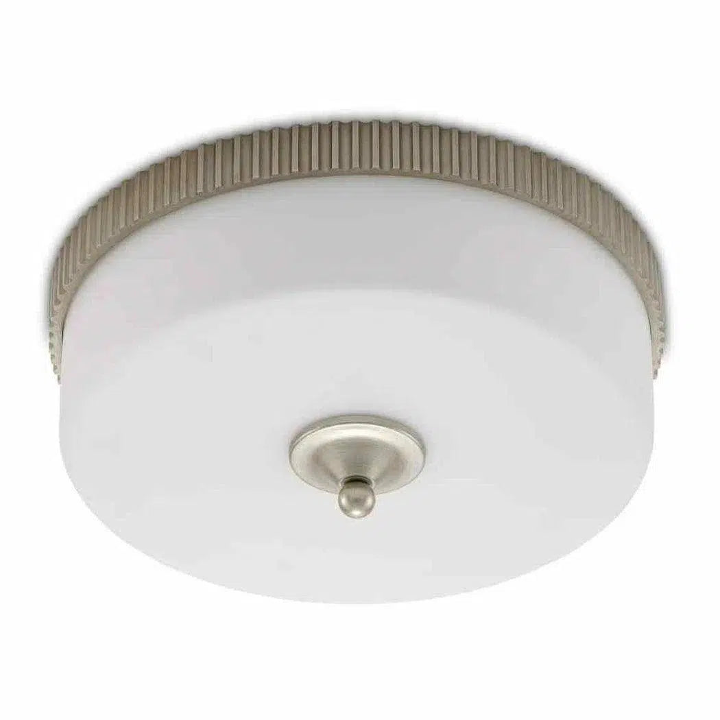 Silver Frosted Glass Bryce Flush Mount By Goralnick