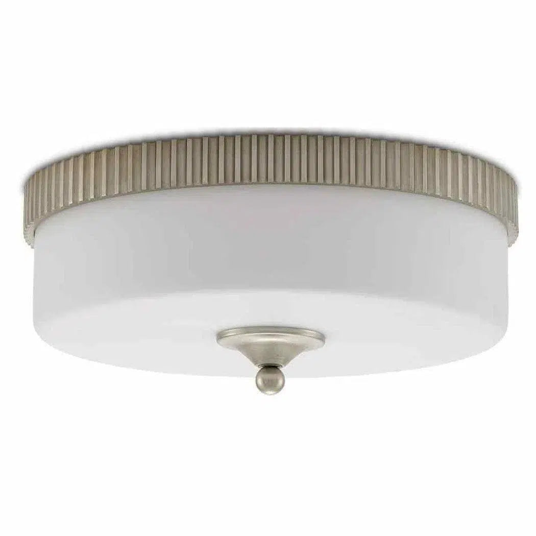 Silver Frosted Glass Bryce Flush Mount By Goralnick