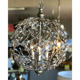 Silver Granello Crystal Bud Silver Orb Chandelier