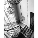 Silver Granello Crystal Bud Silver Orb Chandelier