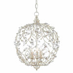 Silver Granello Crystal Bud Silver Orb Chandelier