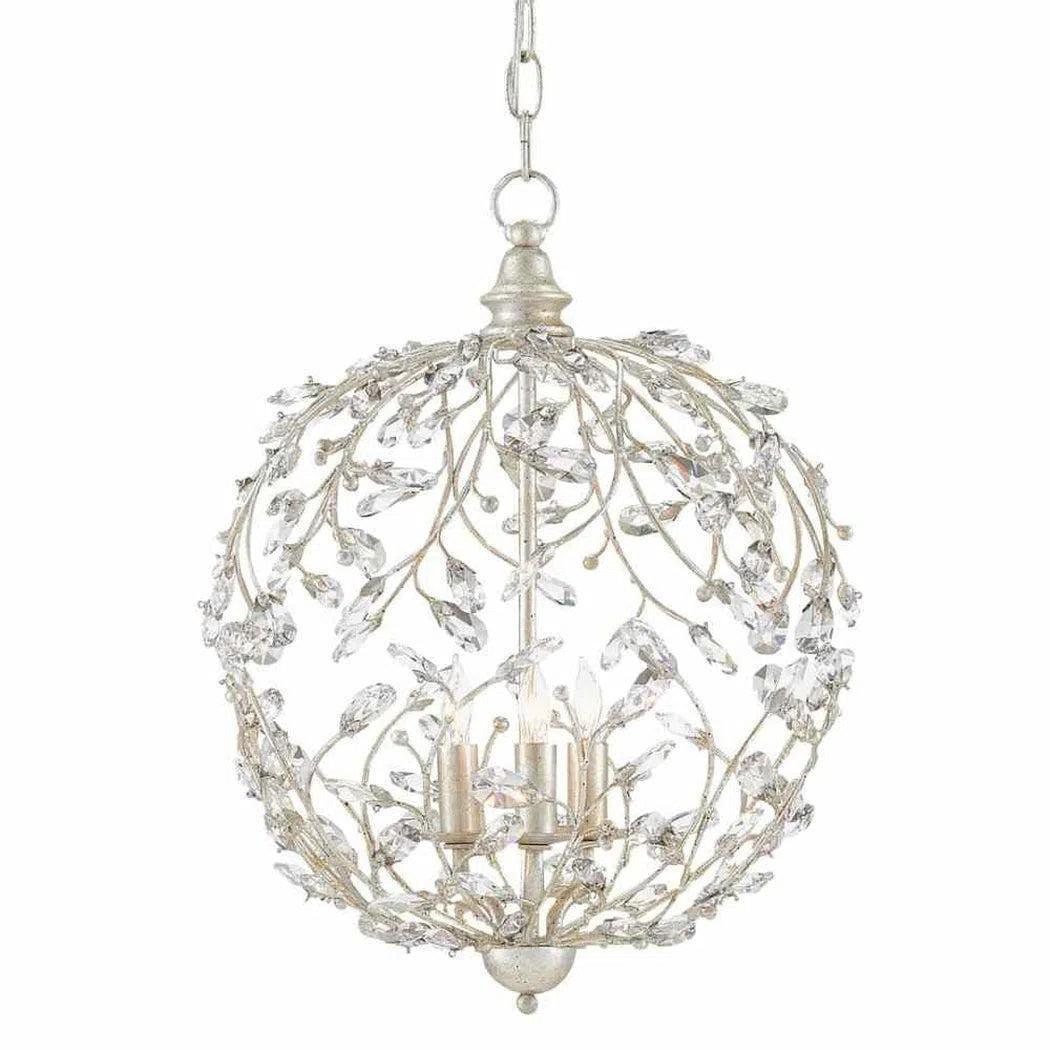 Silver Granello Crystal Bud Silver Orb Chandelier