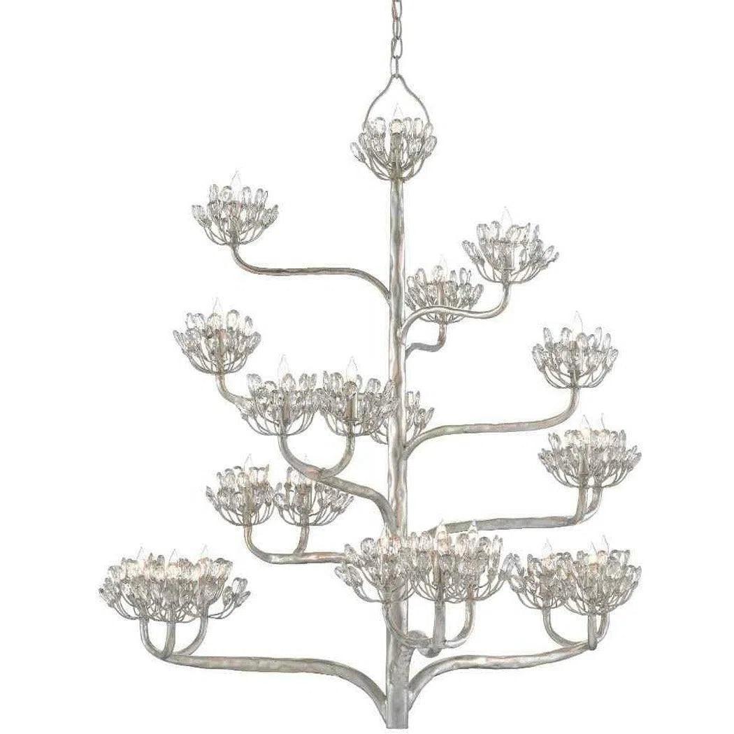 Silver Leaf Agave Americana Silver Chandelier