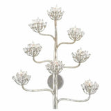 Silver Leaf Agave Americana Silver Wall Sconce