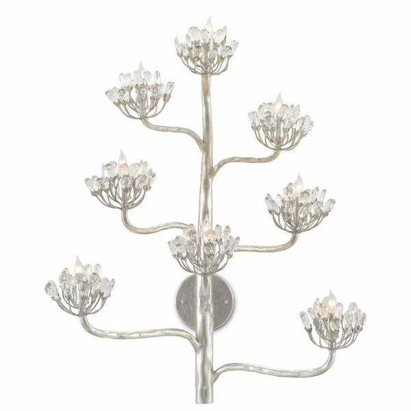Silver Leaf Agave Americana Silver Wall Sconce Wall Sconces LOOMLAN By Currey & Co