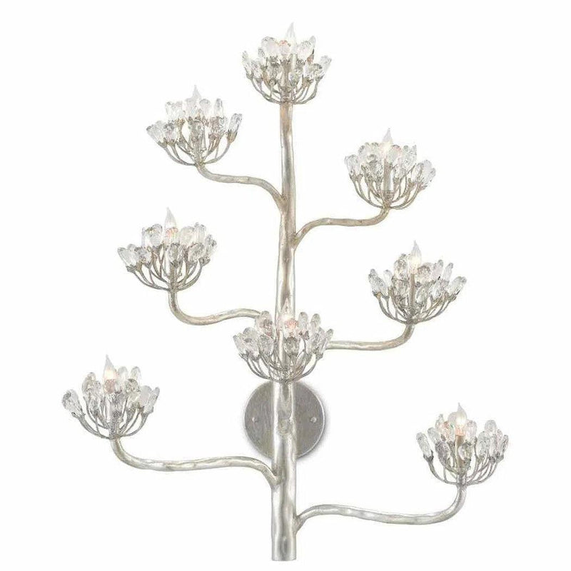 Silver Leaf Agave Americana Silver Wall Sconce