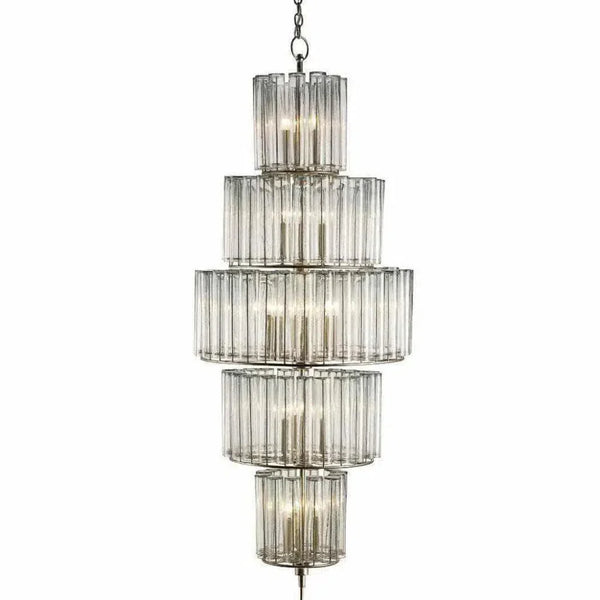 Silver Leaf Bevilacqua Large Chandelier - LOOMLAN - Currey & Co - Chandeliers