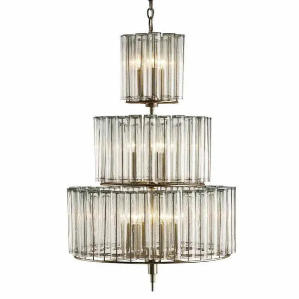 Silver Leaf Bevilacqua Medium Chandelier - LOOMLAN - Currey & Co - Chandeliers