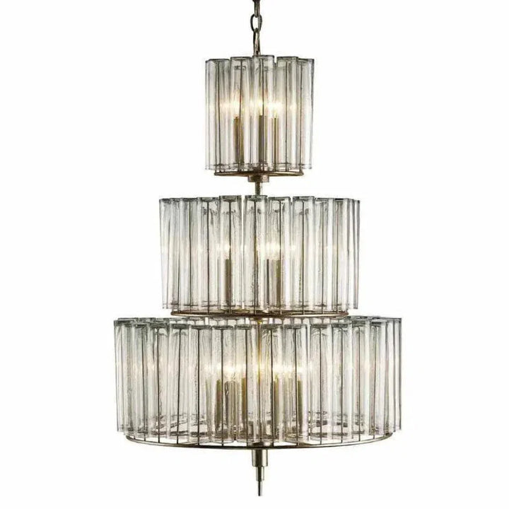 Silver Leaf Bevilacqua Medium Chandelier - LOOMLAN - Currey & Co - Chandeliers