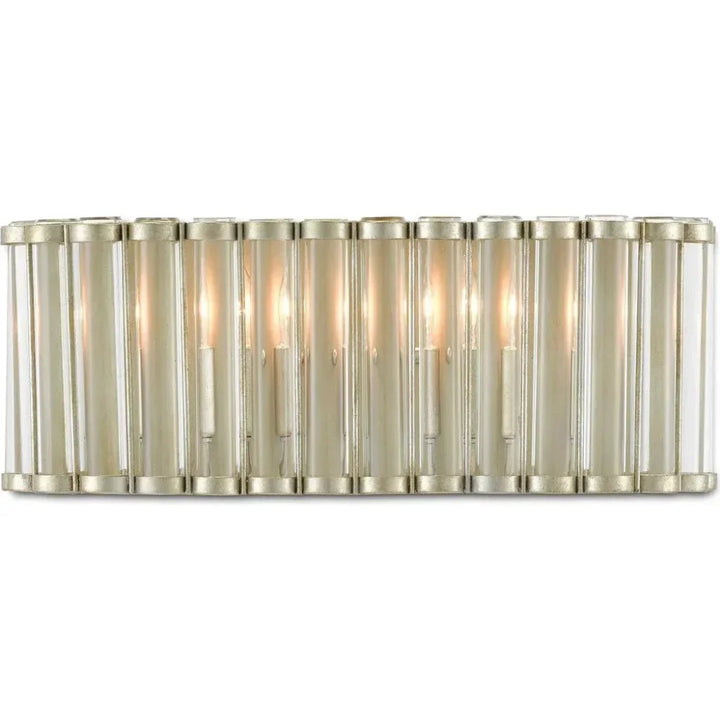 Silver Leaf Clear Warwick Wall Sconce Bunny Williams - LOOMLAN - Currey & Co - Wall Sconces