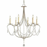 Silver Leaf Crystal Lights Silver Small Chandelier