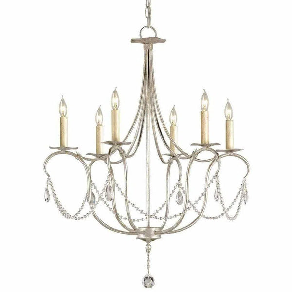Silver Leaf Crystal Lights Silver Small Chandelier Chandeliers LOOMLAN By Currey & Co