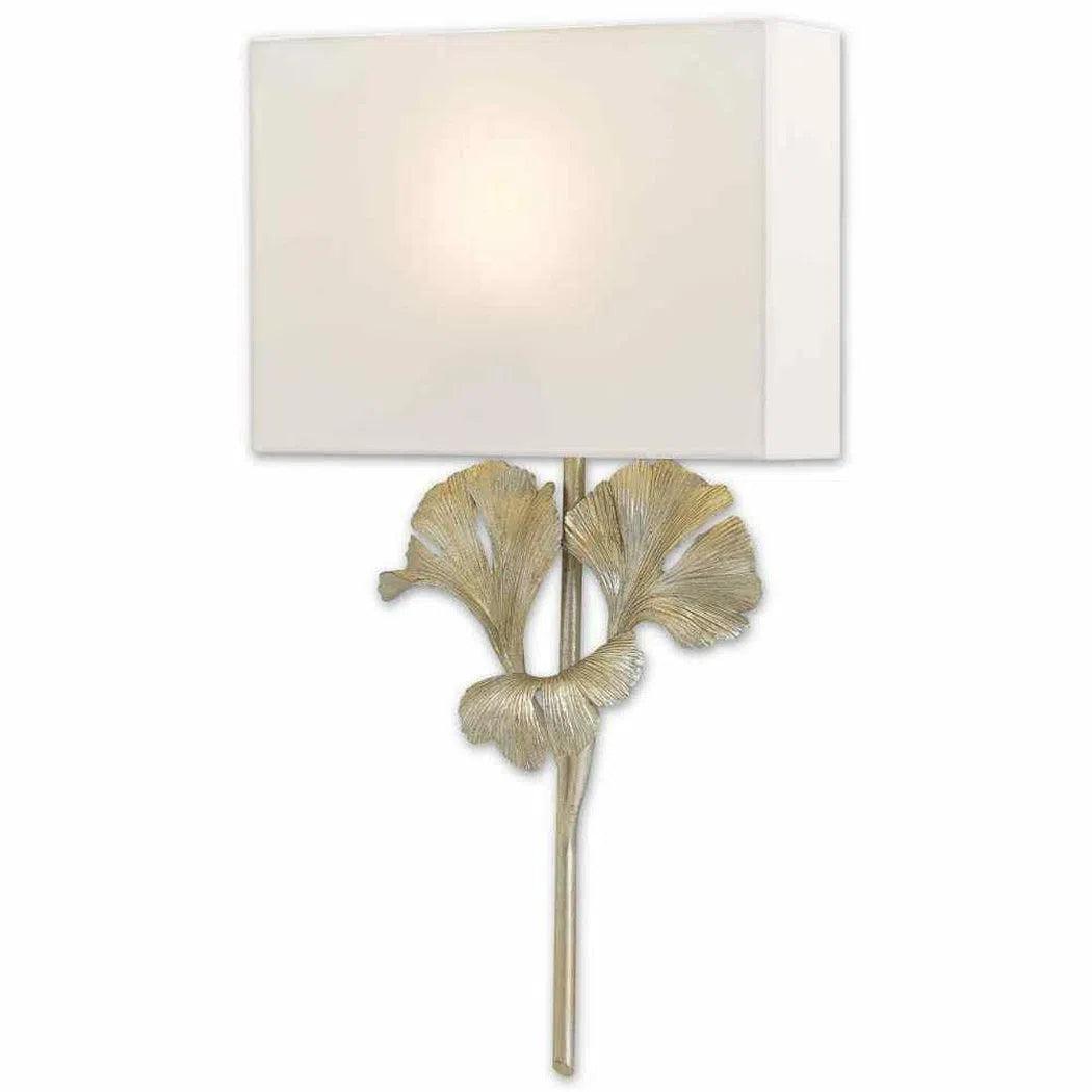 Silver Leaf Gingko Silver Wall Sconce