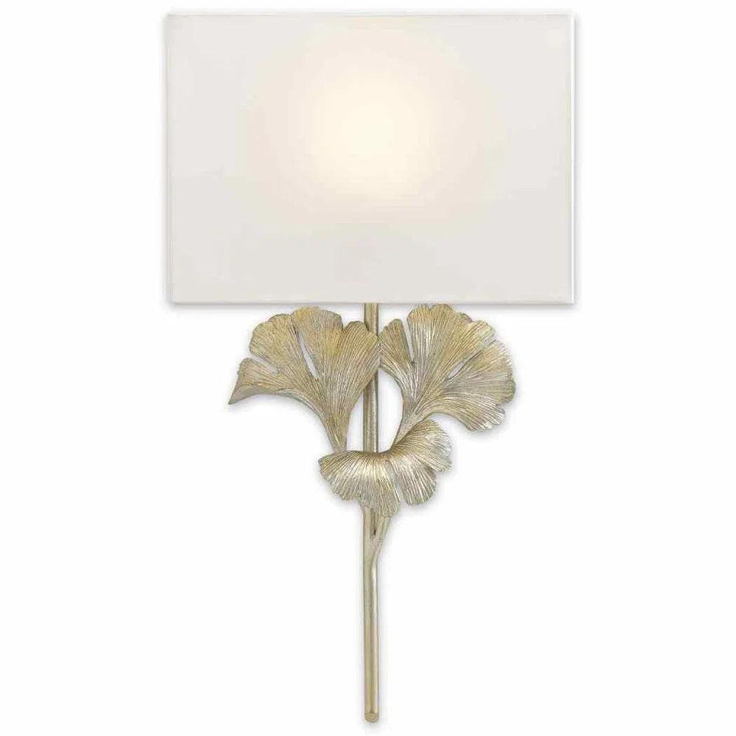 Silver Leaf Gingko Silver Wall Sconce