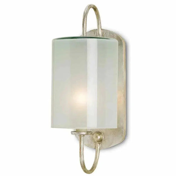 Silver Leaf Glacier Silver Wall Sconce - LOOMLAN - Currey & Co - Wall Sconces