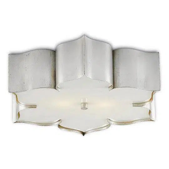 Silver Leaf Grand Lotus Silver Flush Mount