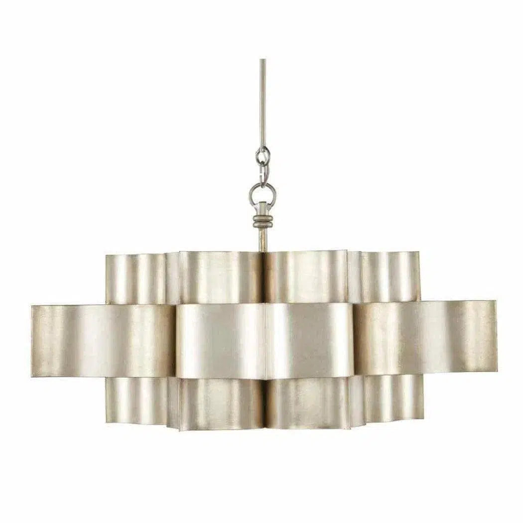 Silver Leaf Grand Lotus Silver Large Chandelier