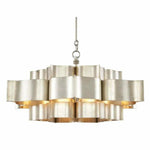 Silver Leaf Grand Lotus Silver Large Chandelier