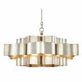 Silver Leaf Grand Lotus Silver Large Chandelier