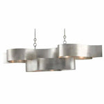 Silver Leaf Grand Lotus Silver Oval Chandelier