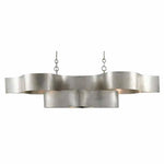 Silver Leaf Grand Lotus Silver Oval Chandelier