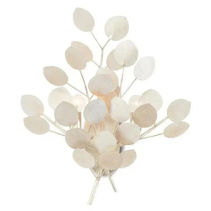 Silver Leaf Lunaria Wall Sconce - LOOMLAN - Currey & Co - Wall Sconces