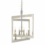 Silver Leaf Middleton Rectangular Silver Chandelier