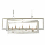 Silver Leaf Middleton Rectangular Silver Chandelier