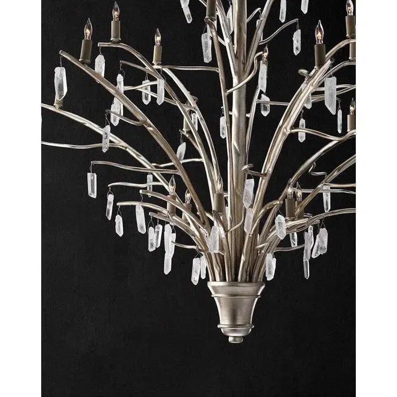 Silver Leaf Natural Raux Chandelier