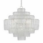 Silver Leaf Opaque White Sommelier Blanc Chandelier